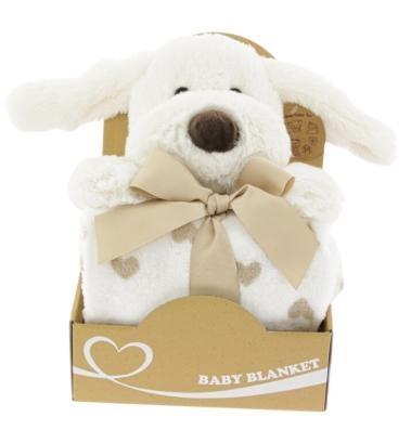 CONF.REGALO PELUCHE DOVE BIANCO+ COPERTA PILE CM.90X75