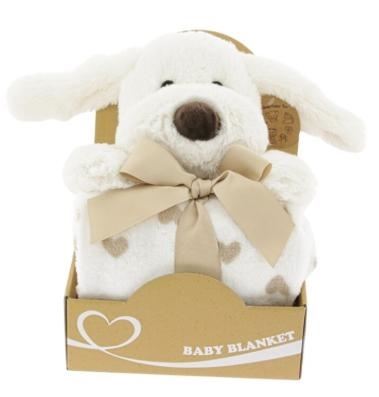 CONF.REGALO PELUCHE DOVE BIANCO+ COPERTA PILE CM.90X75