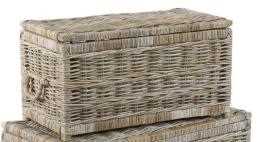 BAULE RETTANGOLARE GIUNCO GRIGIO PICCOLO CM.70X36X37H