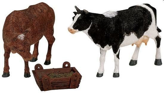 FEEDING COW & BULL, SET OF 3