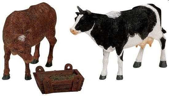 FEEDING COW & BULL, SET OF 3