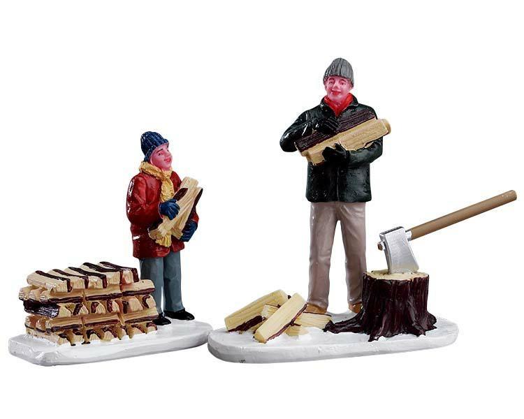 STACKING FIREWOOD, SET OF 2
