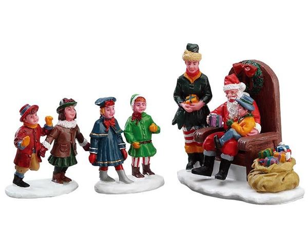 VISITING SANTA,  SET OF 3
