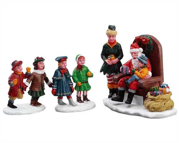 VISITING SANTA,  SET OF 3