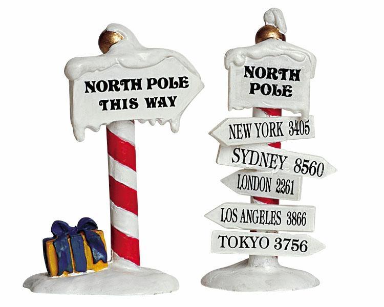 NORTH POLE SIGNS,  SET OF 2