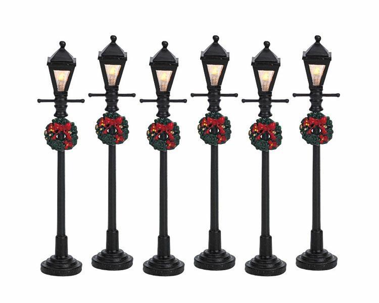 GAS LANTERN STREET LAMP,  SET OF 6, B/O (4.5V)