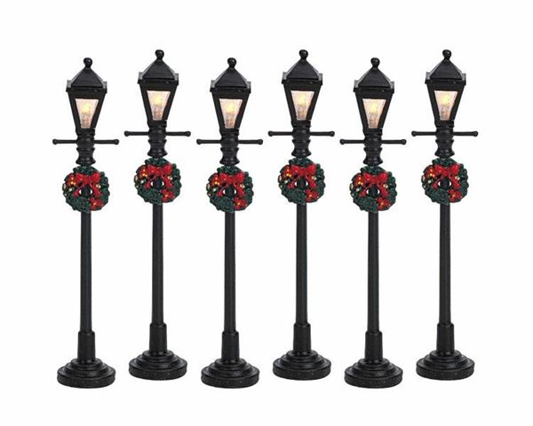 GAS LANTERN STREET LAMP,  SET OF 6, B/O (4.5V)