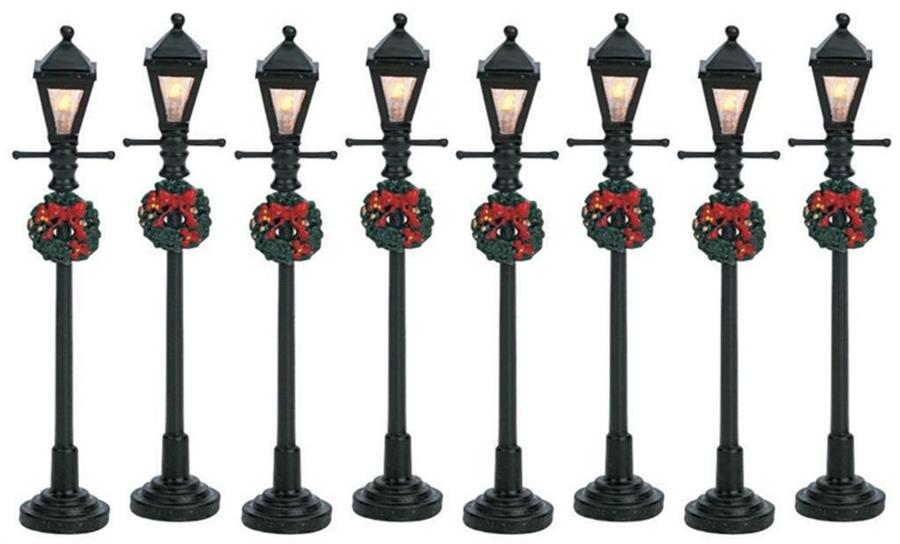 GAS LANTERN STREET LAMP,  SET OF 8, B/O (4.5V)