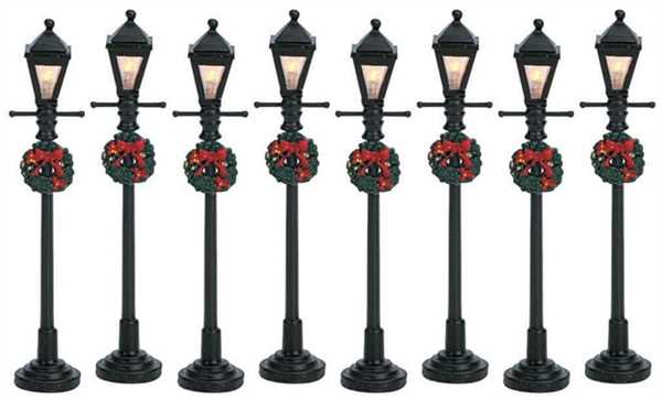 GAS LANTERN STREET LAMP,  SET OF 8, B/O (4.5V)