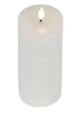 CANDELA LED L.CALDA CERA BIANCA  D.7.5XH.20CM A BATT.