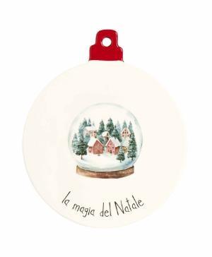 SOTTOPENTOLA CERAMICA PALLA LA MAGIA DEL NATALE 20X23.5CM