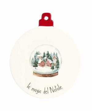 SOTTOPENTOLA CERAMICA PALLA LA MAGIA DEL NATALE 20X23.5CM