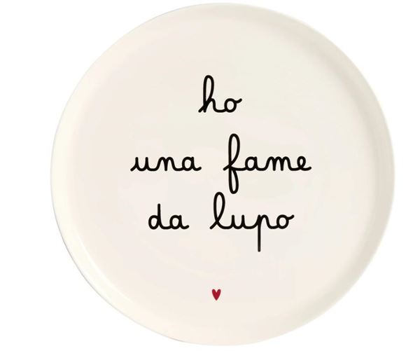 PIATTO CERAMICA PIZZA 31.5CM HO UNA FAME DA LUPO