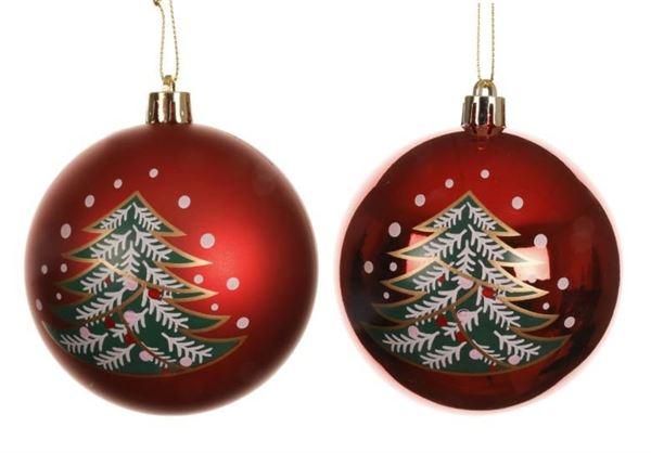 PALLINA DI NATALE IN PVC ALBERO 2ASS. CHRISTMAS RED D.8CM