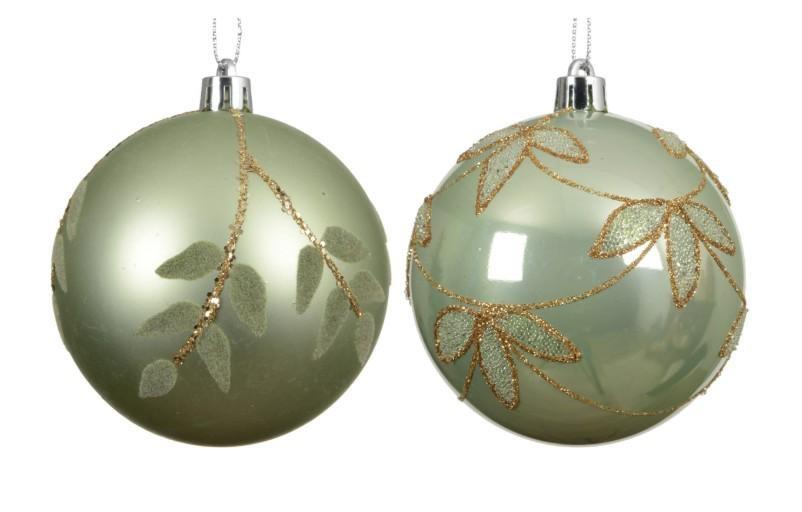 PALLINA DI NATALE IN PVC 2ASS. VERDE MATCHA D.8CM