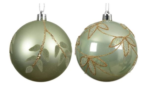 PALLINA DI NATALE IN PVC 2ASS. VERDE MATCHA D.8CM
