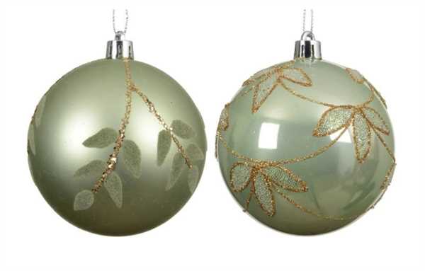 PALLINA DI NATALE IN PVC 2ASS. VERDE MATCHA D.8CM
