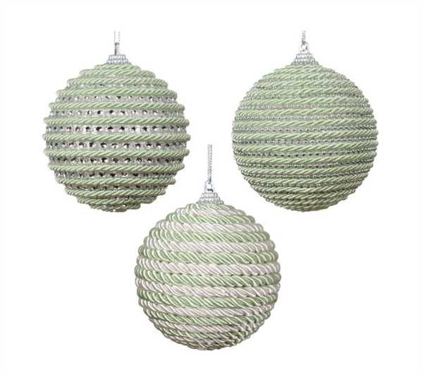 PALLINA DI NATALE IN PVC/SCHIUMA 3ASS. ICING MINT D.8CM