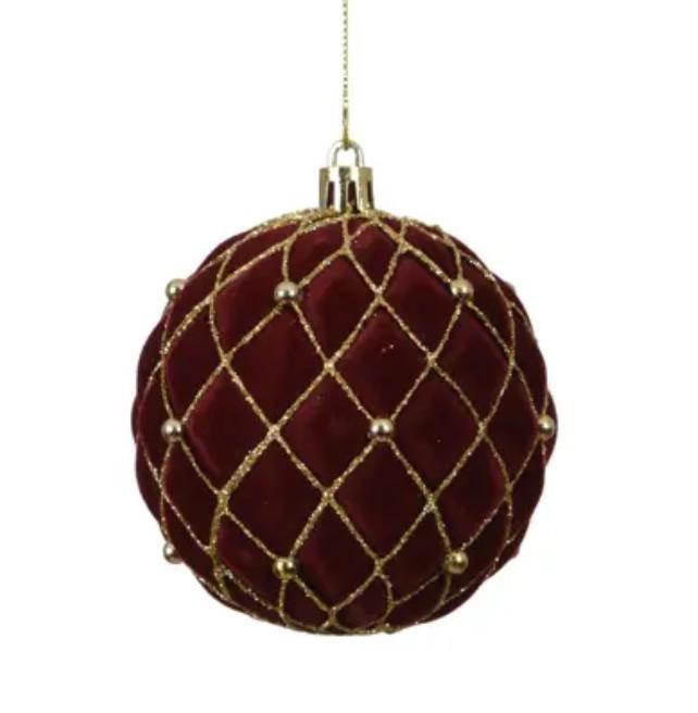 PALLINA DI NATALE IN POLIPROPILENE OXBLOOD D.8CM