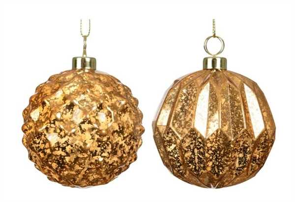 PALLINA DI NATALE IN POLISTIRENE ANTICO BRANDY 2ASS. D.8CM