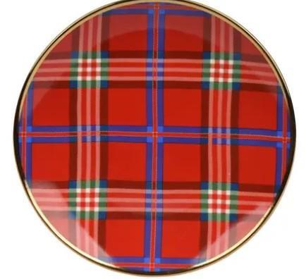 PIATTO PIANO IN PORCELLANA SCOZZESE/BORDO ORO D27XH2,7CM
