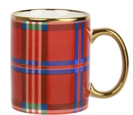 TAZZA IN PORCELLANA SCOZZESE/BORDO ORO 8 Xh10cm