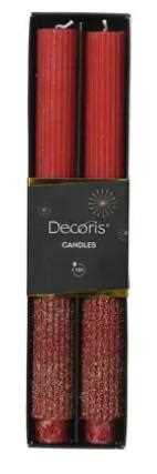 CANDELE IN PARAFFINA C/GLITTER CHRISTMAS RED D.2.8XH.26.5CM