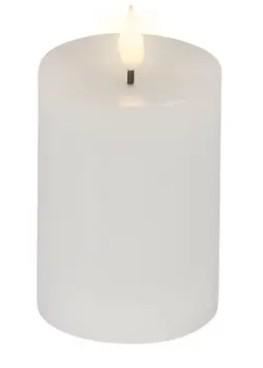 CANDELA LED L.CALDA CERA BIANCA D.7.5XH.13.5CM A BATT.