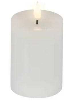 CANDELA LED L.CALDA CERA BIANCA D.7.5XH.13.5CM A BATT.