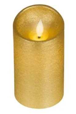 CANDELA LED L.CALDA CERA ORO D.7.5XH.13.5CM A BATT.