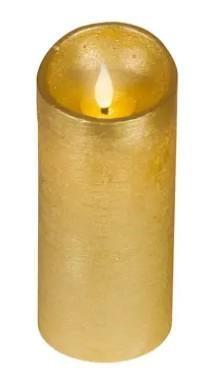 CANDELA LED L.CALDA CERA ORO D.7.5XH.17CM A BATT.