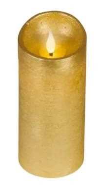 CANDELA LED L.CALDA CERA ORO D.7.5XH.17CM A BATT.