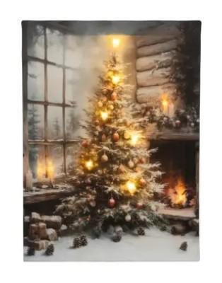 QUADRO LED PVC ALBERO NATALE 28XH.38CM A BATT.