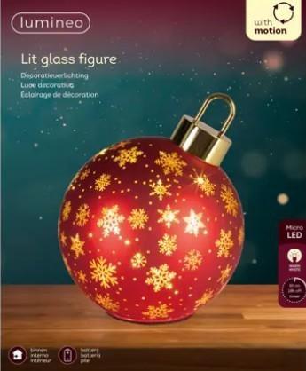 PALLINA NATALE ROSSA ROTANTE 25 LED L.CALDA Ø18XH.23CM B.O.