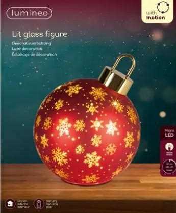 PALLINA NATALE ROSSA ROTANTE 25 LED L.CALDA Ø18XH.23CM B.O.