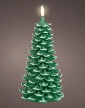 CANDELA LED CERA A FORMA DI ALBERO VERDE D.10.5XH.22.5CM