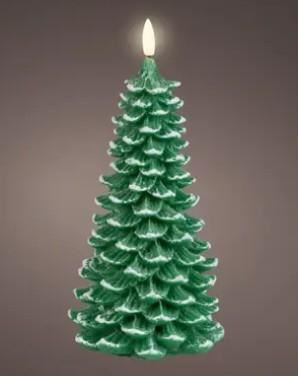 CANDELA LED CERA A FORMA DI ALBERO VERDE D.10.5XH.22.5CM