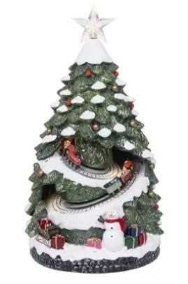 VILLAGGIO PVC ALBERO NATALE C/TRENO LED CM.21,5X20X38H B.O.