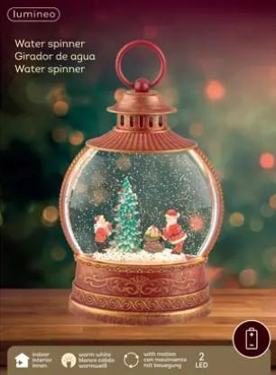 LANTERNA NATALE PVC LED+MOVIMENTO ACQUA CM8X15X26H BATTERIA