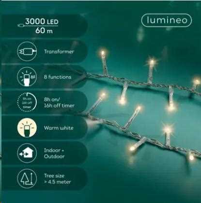 CATENA PVC 3000 LED WARM WHITE COMPACT F.TRASP. 60MT. 8FUNZ.