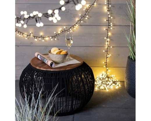 CATENA PVC 500LED C/CAPS L.CALDA 11MT FILO NERO