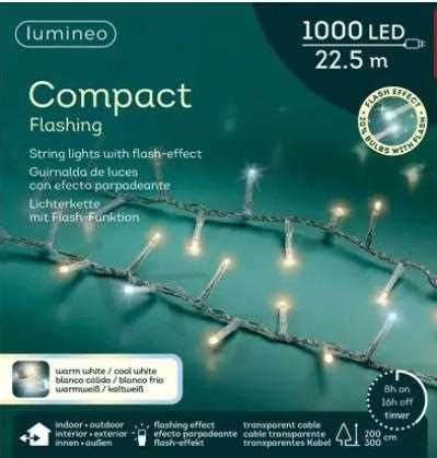 CATENA PVC 1000LED BIANCO CALDO/FREDDO F.TRASPARENTE  22MT.