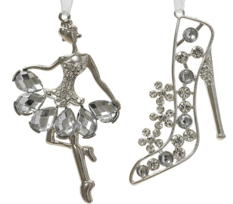 PENDENTE BALLERINA LEGA ACRILICA  C/STRASS 2ASS. 6.5XH.12CM