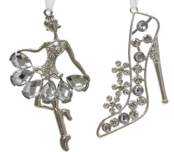 PENDENTE BALLERINA LEGA ACRILICA  C/STRASS 2ASS. 6.5XH.12CM