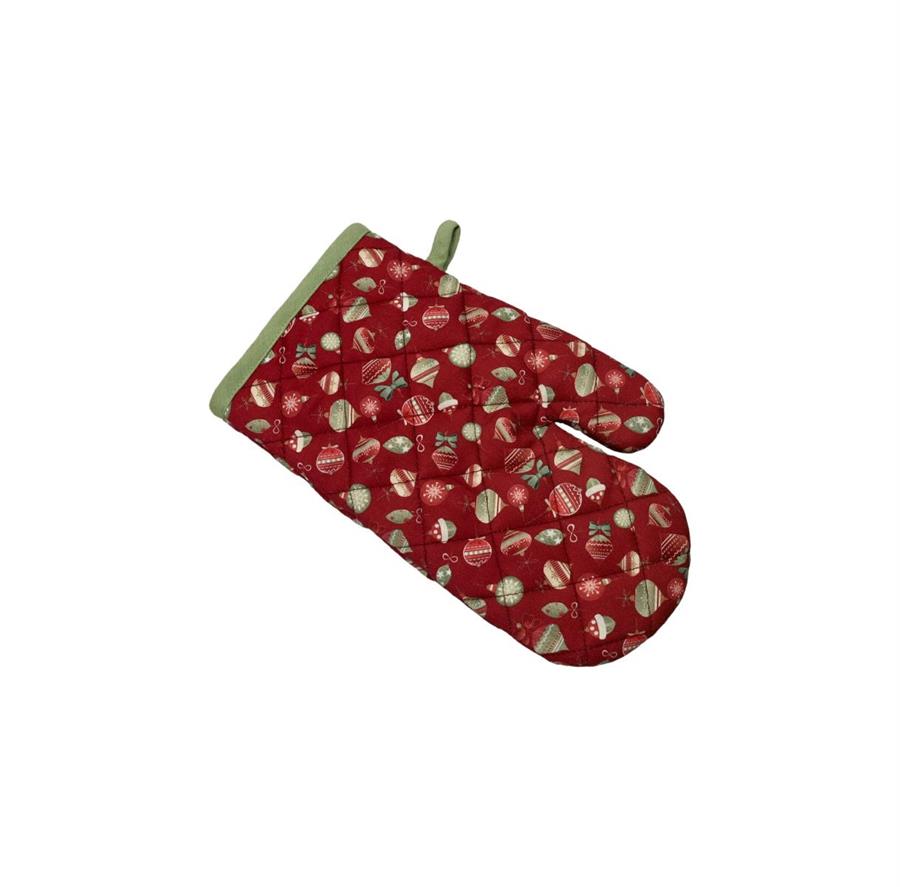 GUANTO VILLAGGIO MICRO ROSSO C/PIPING VERDE 17X27