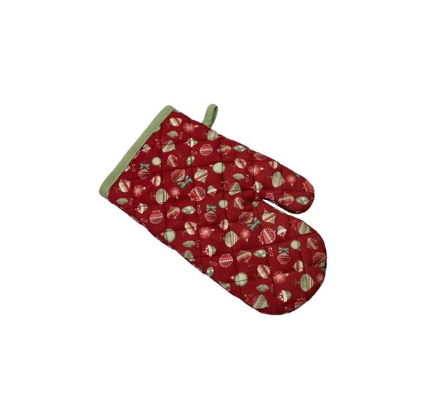 GUANTO VILLAGGIO MICRO ROSSO C/PIPING VERDE 17X27