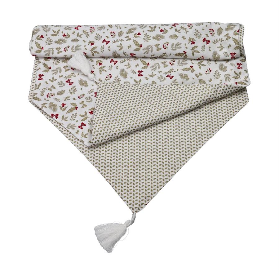 STRISCIA A PUNTA TRES CHIC ALLOVER/FOGLIA C/NAPPE AVORIO 45X