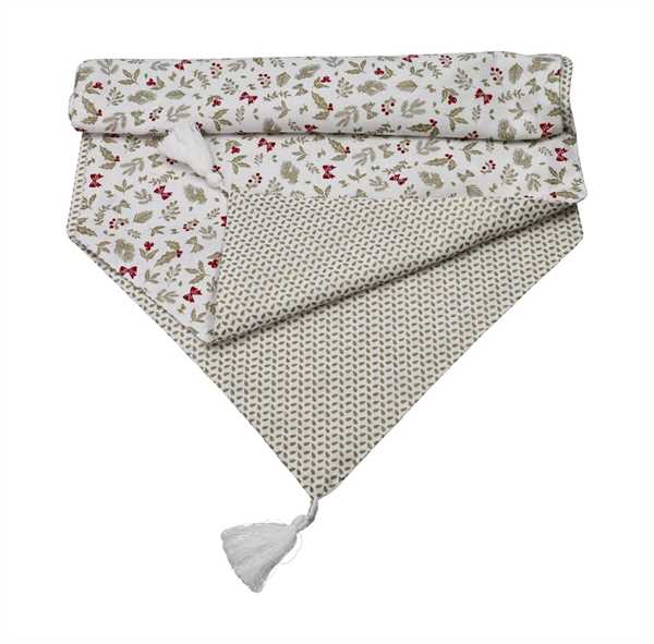 STRISCIA A PUNTA TRES CHIC ALLOVER/FOGLIA C/NAPPE AVORIO 45X