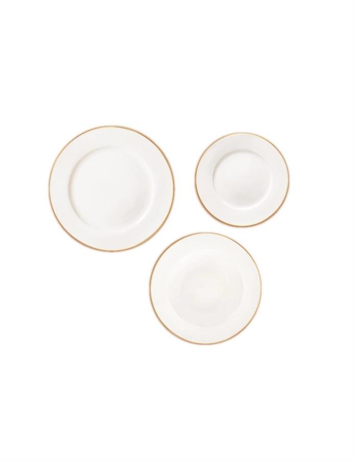TAVOLA 18 PZ FILORO NEW PORCELLANA cm D27/23/20