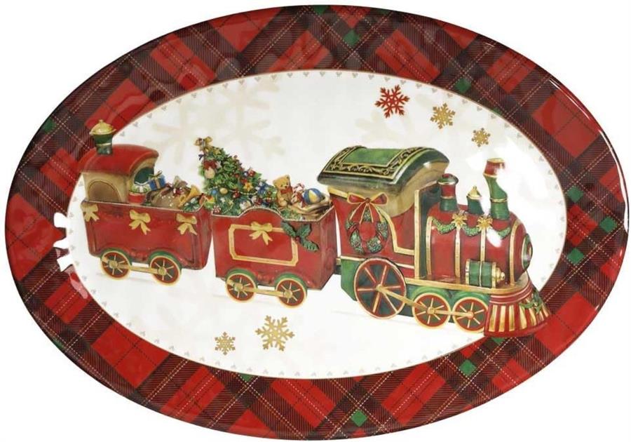 VASSOIO OVALE CHRISTMAS MELAMINA cm 35,5 X 25 CM